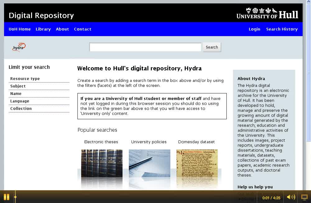 <span itemprop="name">Creating a new object in Hull's Institutional Repository, Hydra</span>