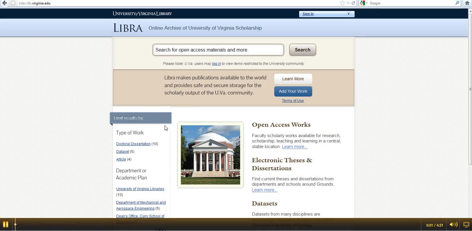 <span itemprop="name">Uploading datasets into Libra at the University of Virginia</span>