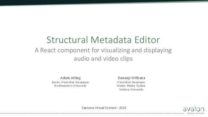 <span itemprop="name">Structural Metadata Editor: A React component for visualizing and displaying audio and video clips</span>