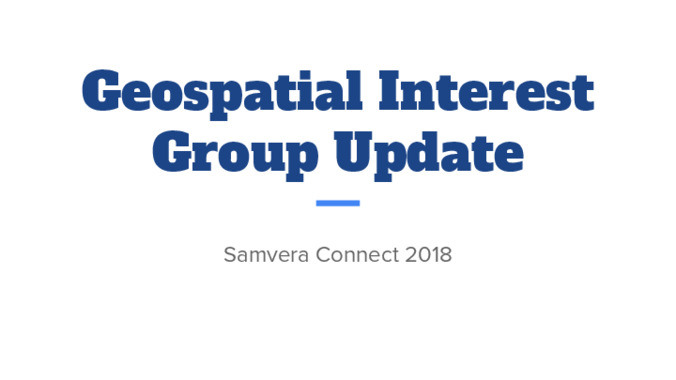 Geospatial Interest Group Update Miniature