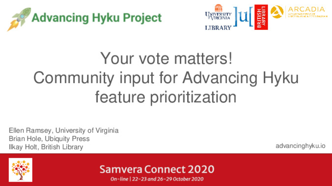 <span itemprop="name">Your vote matters! Community input for Advancing Hyku feature prioritization</span>