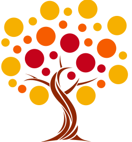 tree with orange, red and yellow balls representing the Samvera organization